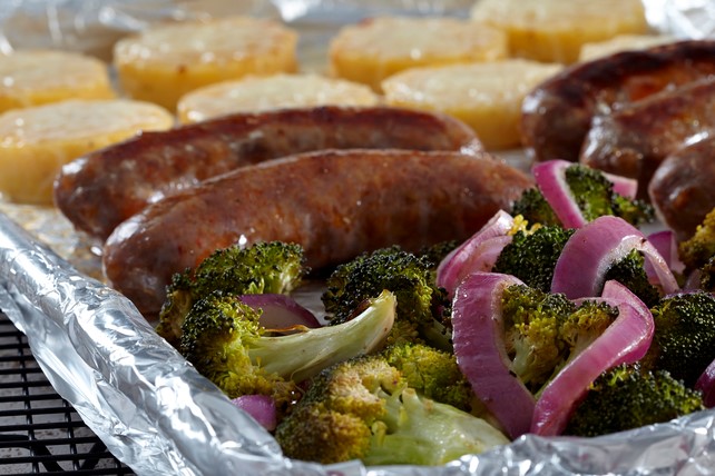 Italian Sausage, Broccoli and Polenta Sheet Pan Dinner